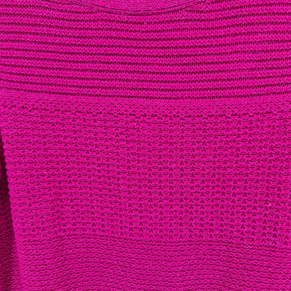 Chicos Chunky Knit Sweater Fuchsia Pink Boat Neck Womens Size 0 Small Preppy - Picture 4 of 10